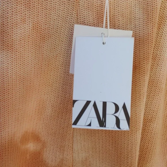 ZARA Maxi Summer Tie Dye Strap Dress Tan and Peach Women's Medium, NWT - Picture 16 of 17